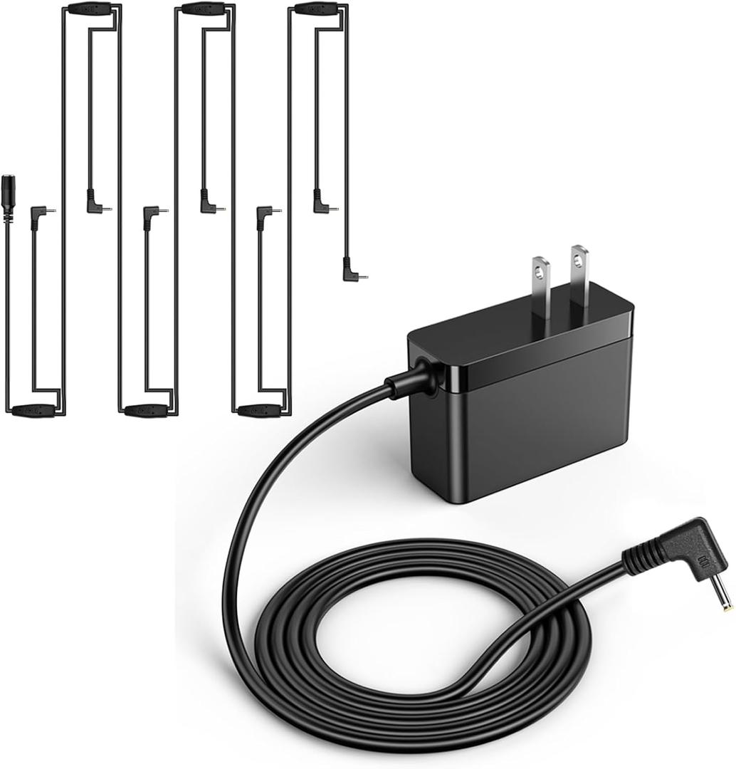 Mrgru 5 V Replacement Power Cord for Christmas Ornaments Compatible with Hallmark Keepsake Storytellers and Magic Keepsake Ornaments, 7 Plug Power Adapter