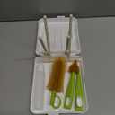 Travel Bottle Brush with Portable Bottle Drying Rack, Baby Bottle Brush for Baby Travel Essential, White