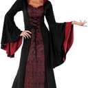 Morph Vampire Costume Women Adult Dress Vampiress Outfit Gothic Halloween Costume for Women Dress, Small