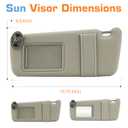 Hurotoms Sun Visor for 2007-2011 Toyota Camry Without sunroof, Right Passenger Side Gray Sun Visor Without Light, Replacement 74310-06750-E0