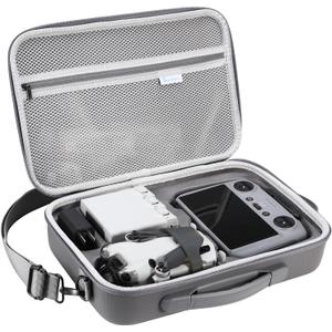 Skyreat Mini 4 Pro RC 2 Case, Portable PU Leather Storage Shoulder Bag for DJI Mini 4 Pro Fly More Combo Kit Accessories