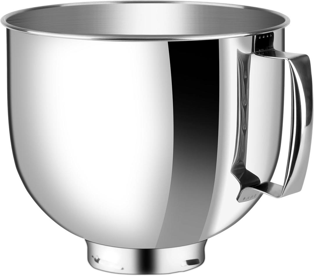 5 QT Stainless Steel Bowl,Compatible with Kitchenaid Artisan&Classic Series Silver,Polished