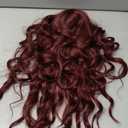 NAYOO Long Wine Red Wavy Wig for Women 26 Inch Middle Part Curly Wavy Wig Natural Looking Synthetic Heat Resistant Fiber for Use (Wine Red)