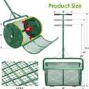 Seeutek Compost Spreader, 24" Upgraded Peat Moss Spreader with 3 Heights, Top Soil Spreader W/Upgraded Side Latches Support Rod Powder Coated Metal Mesh Spreader for Lawn, 2 Way Uses-Push or Tow