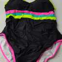 popvil Women's One Piece Swimsuits 2025 Tummy Control -Slimming Bathing Suit Neon 1 Piece Beach Outfit Sexy Sport Swim Suits XL