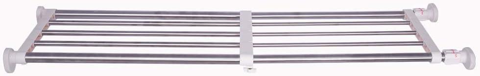 Hershii Expandable Shelf Rod Closet System Heavy Duty Clothes Hanger Adjustable DIY Storage Organizer Shoe Rack (74.7-117.5cm/29.4-46.25inches, Ivory)