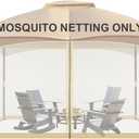 COWVIE Gazebo Replacement Netting Screen, 10' x 13' Universal Gazebo 4-Panel Mosquito Sidewalls with Double Zippers for Outdoor Patio (Only Netting)