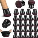 24 Pcs Chair Leg Floor Protectors, Black Silicone Chair Leg Protectors Caps Covers for Hardwood Floors, Furniture Pads Sliders with Wrapped Felt Bottom Small (Fit:0.5"-0.75")