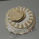 MJOGGOTT 9 Pcs Boho Wall Basket Decor Hanging Woven Wall Basket Art Decor Rattan Wicker Seagrass Home Round Tassels White Macrame Tapestry Baskets Decoration for Kitchen Home Farmhouse Decoration (Light color)