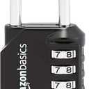 Amazon Basics 4-Digit Combination Lock for Gym and Sports, Black