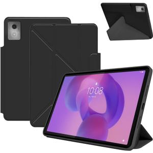 Case for Lenovo Idea Tab Pro 12.7 inch, KONXISA Case with Multi-fold Stand Protective, Premium PU Leather and Magnetic Adsorption Shell, Scratch Resistant & Shockproof Cover, Black
