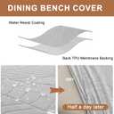 Genina Stretch Jacquard Dining Bench Cover - Anti-Dust Removable Bench Slipcover Washable Bench Seat Protector Cover for Living Room, Bedroom, Kitchen-Light Gray