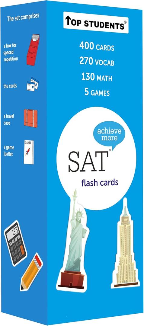 SAT Flash Cards 2026 | 400 SAT Vocabulary and SAT Math Flash Cards | SAT Prep | SAT Math Cards | SAT Vocab Cards | SAT Prep Cards | SAT Words | SAT Classroom and Home Kit | SAT Digital Prep