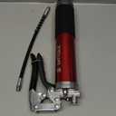 8000 PSI Heavy Duty Grease Gun Kit - 14oz with Flex Hose, Sharp Nozzle, Extension Pipe & Coupler, Red