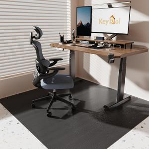[Thickened to 2.0mm] 60"x 75" Office Chair Mat for Hardwood, Vinyl Computer Floor Mat, Anti-Slip Desk Mats for Hardwood, Easy to Clean Office Chair Floor Protector, Durable Rolling Chair Mat (Black)