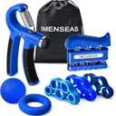 IMENSEAS Grip Strength Trainer 7 Pack Adjustable Hand Gripper, Finger Stretcher Resistance Extensor Bands, Finger Exerciser, Grip Strength Ring & Stress Ball, Hand Grip Strengthener, Navy 