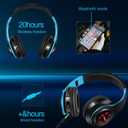 Bluetooth Headphones, Chat- Comfortable Over Ear Stereo Headphones,7 Breathing Led Lights up, Wireless Headset for Adult Teen Kid for Phone/Samsung/Pad/PC/Android/Laptop/TV (Blue)