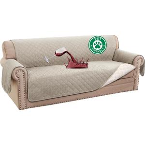 Turquoize 100% Waterproof Sofa Covers Couch Cover Sofa Cover for Dogs Couch Protector Triple Non-Slip Sofa Slipcover for 3 Cushion Couch Furniture Protector for Pets, Kids,Dog (XL Sofa 78", Pale Oak)