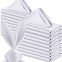 VACVELT 50 Pack White Satin Napkins 20x20 Inch Wedding Napkins Bulk, Decorative Elegant Dinner Napkins Square Table Napkins Decor, Silky Satin Cloth Napkins for Restaurant Banquet Graduation Party