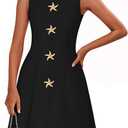 ZESICA Women's Sleeveless Cocktail Short Dress 2026 Summer Elegant Crewneck Formal Business Club Party Mini Dresses
