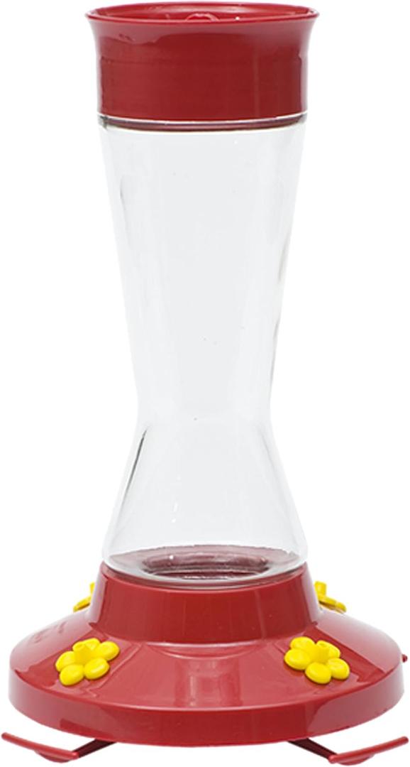 Perky-Pet Pinch-Waist Glass Hummingbird Feeder 16 oz Nectar Capacity - Wide Mouth Humming bird Feeder - Bee Guards, Ant Moats, Durable Glass Bottle - 210PB, Easy to Clean