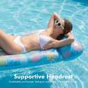 Stonful 3 Pack Inflatable Pool Float Mat, Giant Pool Floats Adult Size with Headrest, Lake Float Raft Water Lounger, Multi-Purpose Swimming Pool Floats for Pool Party, Summertime Beach