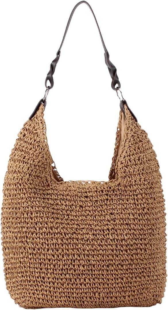 Women's Beach Straw Bag Large Straw Summer Handbags Handmade Woven Boho Hobo Raffia Tote Bags 2026 Summer Purse