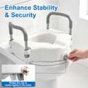 5" Raised Toilet Seat with Removable Padded Handles, Toilet Seat Riser Fit for Seniors, Elevated Toilet Seat & Durable Construction & Secure Locking