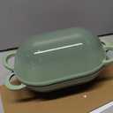 Onader Enameled Cast Iron Oval Dutch Oven for Bread Baking, 9x5-1/2 Inch Loaf Cast Iron Bread Oven Pan with Lid, 2.8QT Meatloaf Pan for Sourdough, Heavy Duty - Pistachio Green