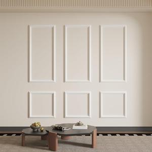 SmartStandard Pre-Cut Wall Molding Kit, 6-Frame Wainscoting Panels for Interior Wall Moulding Decor, Ready to Assemble Accent Panel (White: Style 3)