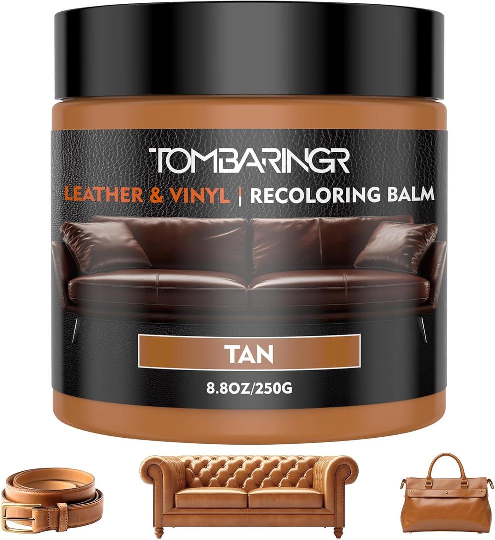 Leather Recoloring Balm  Repair Kit for Furniture Dye for Furniture Car Seats Shoes Repair Leather Dye for Scratched and Faded Couch Color Restorer - Tan