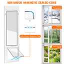 37-39.5" Vertical Cat Door for Window, Adjustable Height & 4 Locks