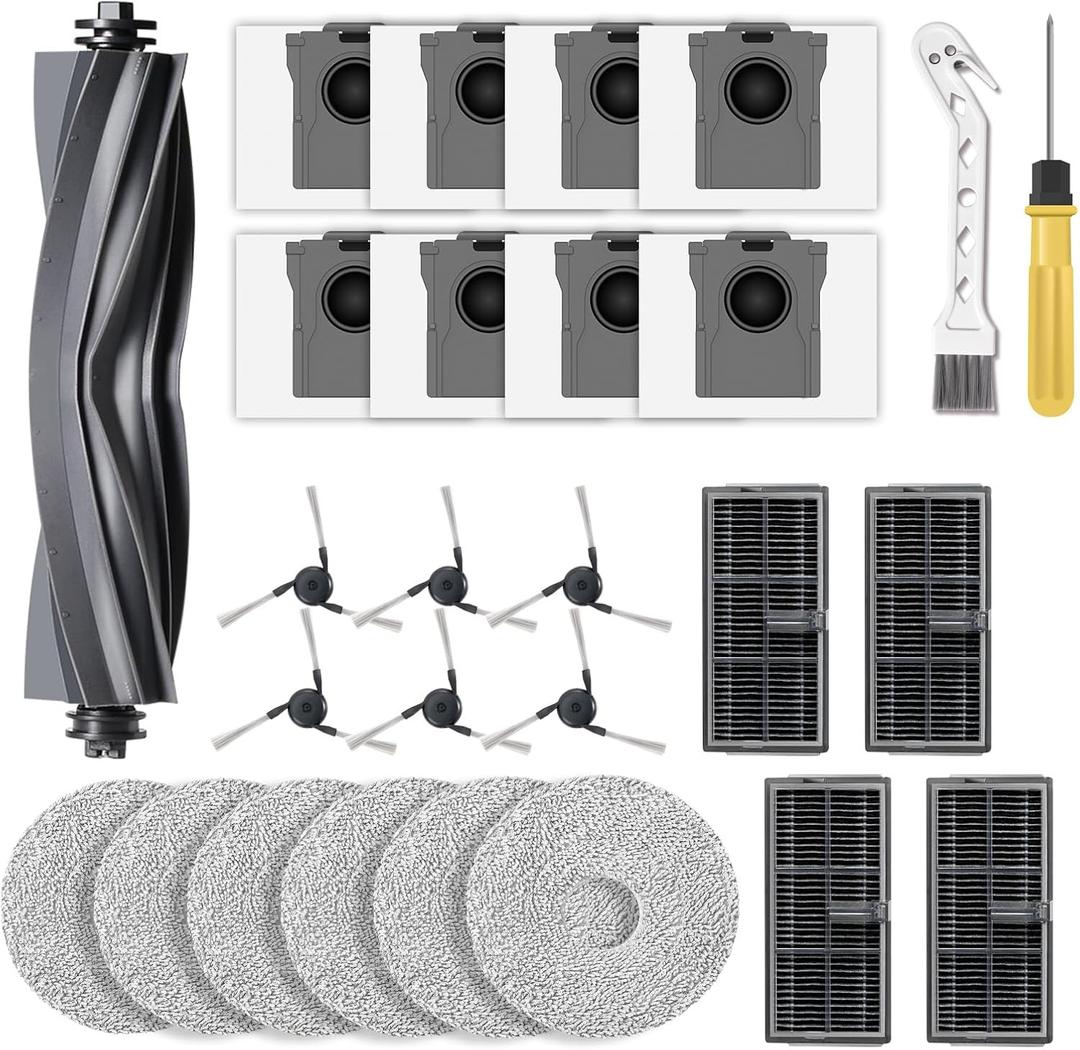 25Pcs Replacement Accessories Kits Compatible with Dreame X40Ultra / L40 Ultra /X40 Master /L40 Gen2 and Compatible with MOVA P10 Pro Ultra Robot Cleaner Vacuum