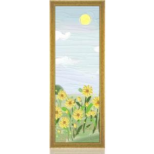 Wood 12x36 Frame Gold, Ornate Natural 36x12in Poster Picture Frame, Modern Golden 12 x 36inch Gallery Wall Photo Frame with HD Plexiglass, Horizontal Vertical Wall Mounting Display 1pc