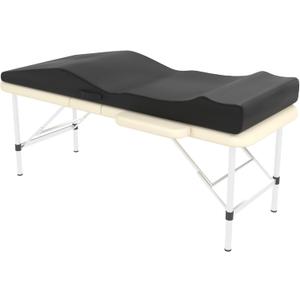 ENITYA Lash Bed Topper, Ergonomic Curvy Massage Table Foam Topper, Non-Slip Esthetician Bed Cushion with Removable Cover for Beauty Salon, Wax/Eyelash/Spa/Tattoo/Facial, 71"27.5"(Black)