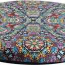 Round Memory Foam Seat Cushion 13 Inch, Round Bar Stool Cushion, Anti Slip Chair Pad, Detachable Circle Stool Cushion Machine Washable for Kitchen Dining Office Chairs High Stools Colorful Pattern
