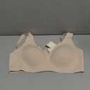 Lehoba Deep V Jelly Bras for Women, Wireless Plunge T-Shirts Bralettes No Underwire Seamless Everyday Bra Nude, M