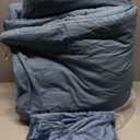 Cottonight Blue Velvet Comforter Set Queen Blue Flannel Bedding Set Queen Size Winter Blanket Quilts Modern Heavyweight Warm 3 Piece Velvet Comforter Set