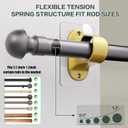 MUAKIOY (16 Pack) Gold No-Drill Curtain Rod Brackets, Self-Adhesive Adjustable Hooks for 0.5''-1.3'' Curtain Rods, Stick-On Wall Holders with Damage-Free Installation