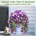 Dolicer 2 Packs Look Real Artificial Flowers for Outdoors, Fake Artificial Hanging Flowers for Outdoors Realistic UV Resistant Hanging Flowers Silk Petunia Faux Flowers for Porch Patio (Mixed Purple)