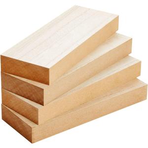 Bright Creations Unfinished MDF Blocks - Wood Pieces for Crafts, Smooth Surface for Painting & Staining - Wooden Blocks for Crafts & Wood Plaques - Pack of 4, 3 x 8 x 1 in