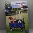 Mac Sports Heavy Duty Steel Frame Collapsible Folding 150 Pound Capacity Outdoor Camping Garden Utility Wagon Yard Cart, Blue