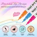 12 Colors Nail Art Pens Set, 3D 0.5MM Nail Polish Pens, DIY Nail Markers, Quick Drying Long Lasting Paint Graffiti Point Dotting Liner Pen Tools for Home & Salon