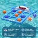 Pool Toys Games for Kids & Adults, 72x54 Giant Inflatable Floating Pool Tic Tac Toe Game with 10 Balls, Pool Game Party Toy Floats for Adults, Teens, Kids, Family, Beach Summer Water Fun