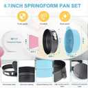 8.7 In Springform Pan, Round Leakproof Nonstick Removable Bottom Cheesecake Pan, Baking Silicone cake pans Protector with 50PCS Parchment Paper