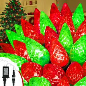 Upgraded 250 LED C6 Connectable Christmas String Lights Red and Green, 82FT Waterproof Christmas Twinkle Light Outdoor, Plug in Fairy Lights Indoor with 13 Modes & Timer for Christmas Tree Decorations