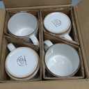 GBhome 15OZ Stackable Coffee Mugs, Ceramic Coffee Mugs with Texture Patterns for Man,Woman,Dad,Mom, Modern Coffee Mugs Set of 4 for Latte/Cappuccino/Cocoa. Dishwasher&Microwave Safe, Off White | for Man, Woman, Dad, Mom