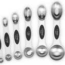Aovchei 7 PCS Magnetic Measuring Spoons Set, Dual Sided, Stainless Steel Small Tablespoon, Teaspoons, Fits in Spice Jars, for Dry and Liquid, Black