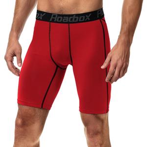 Roadbox 1 or 2 Pack Compression Shorts for Men, Athletic Workout Performance Underwear, Running Gym Spandex Sport Base Layer (Medium)