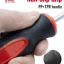 ROTATION 6PCS Magnetic Tip Screwdriver Set, 3 Phillips and 3 Flat, Red Tip | Red, Gloss, S2 Steel)